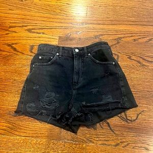 TopShop Mom Black Jean Shorts - size 2